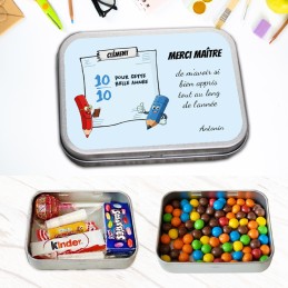 Boîte à bonbons personnalisée Maître - Cadeau fin d'année personnalisée