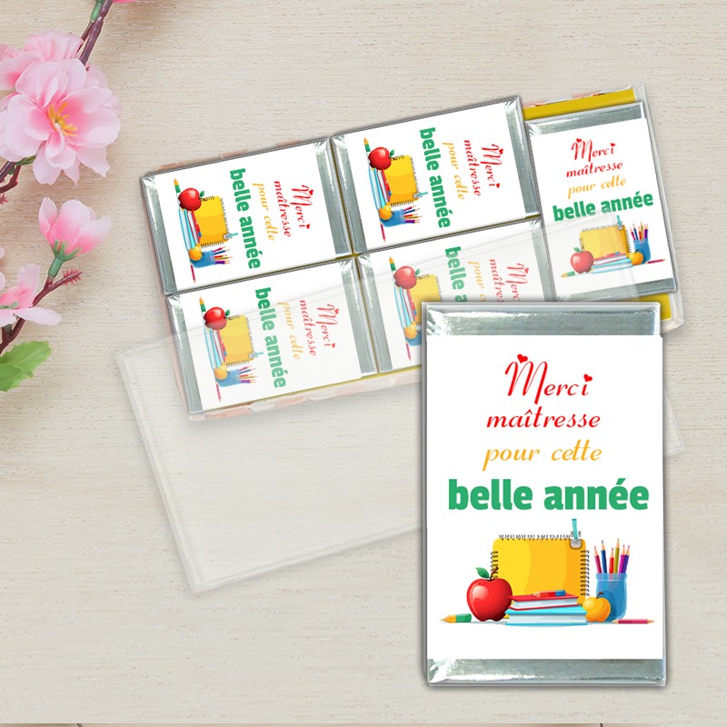 Chocolat maîtresse personnalisé - Cadeau fin d'année personnalisé