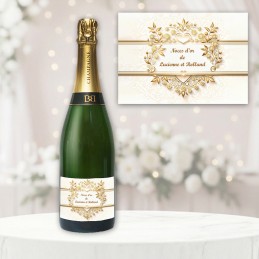 Etiquette Champagne personnalisée Or