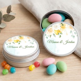 Boite à dragées personnalisée mariage - Boite à bonbons thème Citron