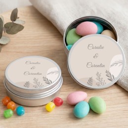 Boite à dragées personnalisée mariage - Boite à bonbons thème Panna Cotta