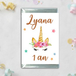 Chocolat personnalisé licorne