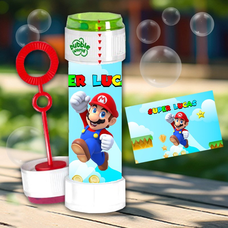 Tubes bulles de savon Mario personnalisé
