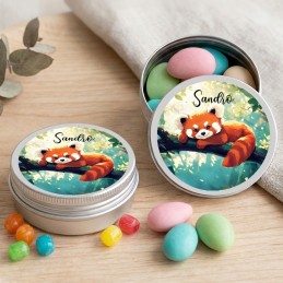 Boîte à dragées personnalisée panda roux