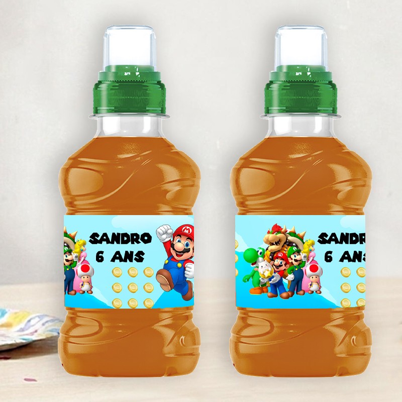 Etiquette Fruit Shoot personnalisée Mario