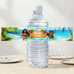 Etiquette bouteille d'eau personnalisée Vaiana