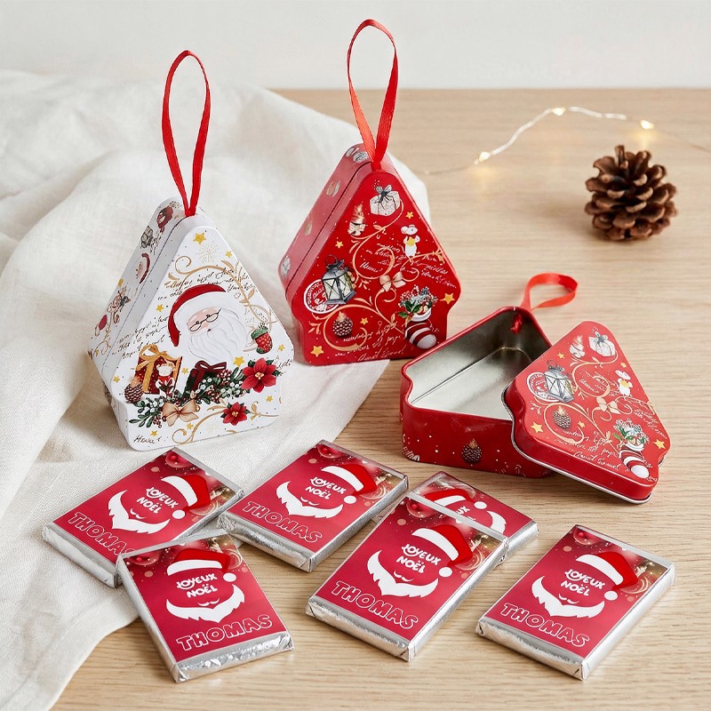 Boîte de Noël personnalisée - Carré de chocolat