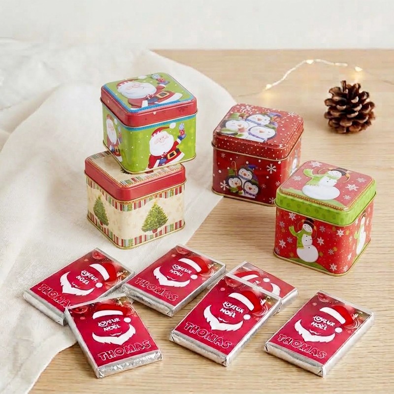 Boîte de Noël personnalisée - Chocolat personnalisé Noël