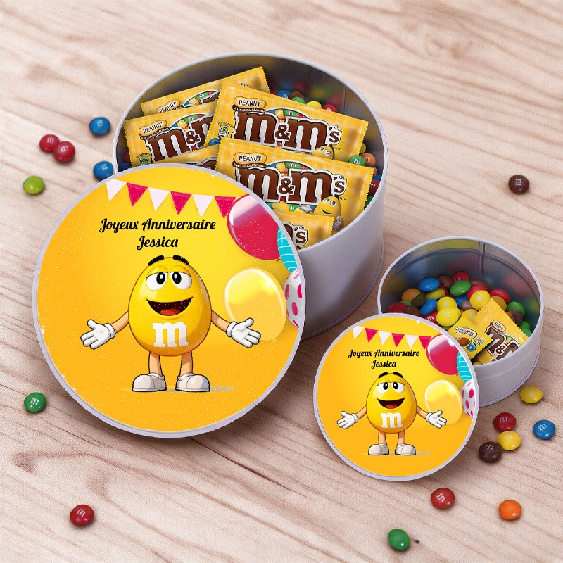 Boîte de M&M's personnalisée - Cadeau anniversaire