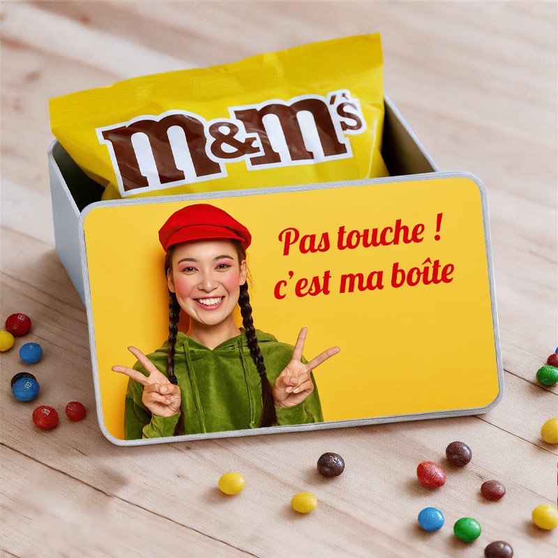 Boîte m&m's personnalisée avec photo