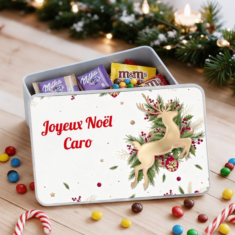 Boîte de chocolats personnalisée Noël - Cadeau fin d'année