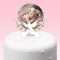 Cake topper baptême personnalisé