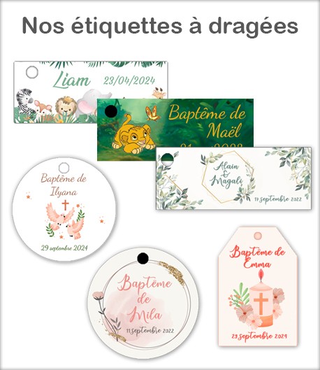 Etiquettes à dragées